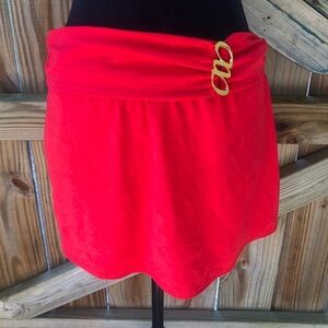 Athena Red Mini Silhouette Skirted Swimsuit Bottoms Size 8